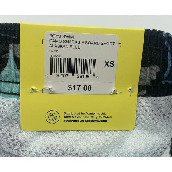 O’rageous Boys Swim Camo Sharks Board Shorts Alaskan Blue & Jasmine Green 2 Pair - Picture 5 of 11